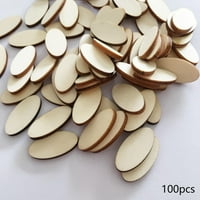 Prirodni ovalni oblici Drveni obrtni prazni poklon oznaka Discs Arts Wood Plakes Dekor za vjenčanje