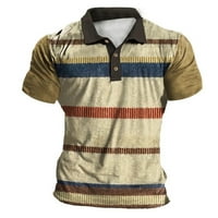 Muška golf majica Casual Sports V izrez rebrasti ovratnik kratki rukav modni casual solid boja obični