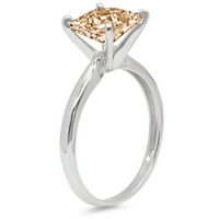 CT briljantna princeza Clear Simulirani dijamant 18k bijeli zlatni pasijans prsten sz 3,75