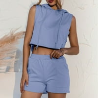 Ljetne hlače Žene Moda Slatka ljetna Ležerna Panel bez rukava bez rukava čipke Up džepni spremnik Top