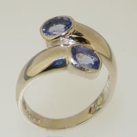 Britanci napravio 9k bijeli zlatni prirodni tanzanit ženski prsten opcije - veličine opcija - veličine