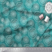 Soimoi Zelena pamučna kambrska tkanina umjetnička cvijeta Mandala Dekor tkanina Široko dvorište