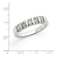Čvrsti 14K bijeli zlatni dijamant pet kamenih vjenčanih prstena veličine 6
