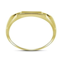 Jewels 10kt Žuto zlato Muški okrugli dijamantski kvadratni prsten CTTW