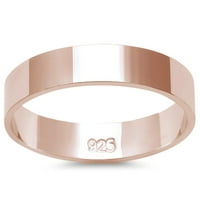 Rose Gold-Tone Sterling srebrna ravna obična bridalna prstena 5