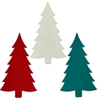 Uključeni oblici pjene božićnog drveća, uključene su crvene, crvene i bijele boje, zelene, crvene i