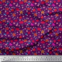 Soimoi svilene tkanine bobice, lišće i cvjetna umjetnička ispis tkanina sa dvorištem širom