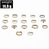 Ženski prstenovi set prstenovi zlatni boemski prstenovi za djevojke GEM kristalni prstenovi zglobni