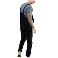Plus size Teretne kratke hlače Muškarci Ležerne prilike moda Soid dzep za prsa Oprane traper suspender