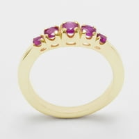 Britanci napravio 14k žuto zlato prirodno rubin ženski prsten opcija - Opcije veličine - veličine 7.75