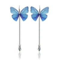 Toyella Ženska simulacija tille Butterfly Pearl kristalne minđuše plave boje