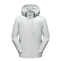 Funichet muške kišne jakne, lagani pakirani kabanica za vanjsku, kampiranje, putovanja 1-bijeli XL