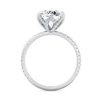 Parosi - Pave Center Prong Round Cut Moissite Lab - Diamond Angažman prsten