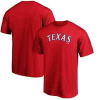 Muške fanatike marke Crveni Teksas Rangers Službeni tim Wordmark majica