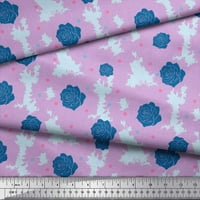 Soimoi Japan Crepe Satin Tkanina Dot & Rose Cvjetni ispisani tkaninski dvorište širom