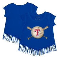 Djevojke Mladića Tiny Turpap Royal Texas Rangers Baseball Cross Bats Fringe Majica