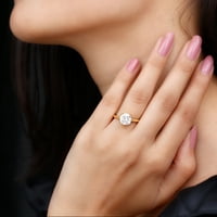 Prsten moissine Solitaire za žene, jastuk za angažman prsten, 14k žuto zlato, SAD 10,00