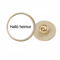 Pozdrav svjetskom islandskom umjetnosti deco modni okrugli metalni zlatni pin broš snimka