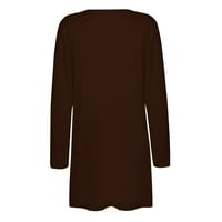 Cuoff Womens kaputi jakne za žene modni labavi povremeni džep čvrsta boja dugih rukava Gumb Cardigan