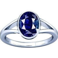 Divya Shakti 6.25-6. Carat Blue Sapphire Neelam Nilam Gemstone Silver Ring za muškarce i žene