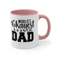 Dan očeva šalica za kafu Okeust Cat Tata ljubimac Ljubav poklon za tata Grandad 11oz