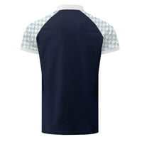 Hanas Fashion Muške vrhove Muške majice kratkih rukava Golf Majica Solid Color Contrast na otvorenom
