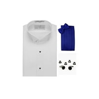 Wing ogrlica Formalna košulja Tuxedo, Royal Blue Cummerbund, kravata luka, manžetne veze i staze
