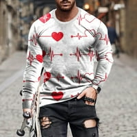 Na prodaju muški pulover košulje dugih rukava okrugli vrat pulover za valentinovo 3D ispisana majica