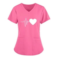 Ljetne košulje za žene Radna jednolična odjeća za djevojke EKG tiskane vrhove kratkih rukava TEES TUNIC