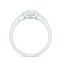Ovalni moissitni solitaire prsten, dizajnerski zaručni prsten za žene, srebrna srebra, SAD 8.50