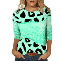 Modne ponude pod modnim leopardom Ispis labave majice za žene Ljeto Ležerne prilike Pulover Slim Fit