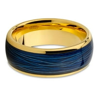 Žuti zlatni volfram prsten, žičani vjenčani prsten, vjenčani bend, volfram karbidni prsten, zaručnički