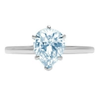 1.5ct kruška rez plavi simulirani dijamant 14k bijelo zlato ugraviranje izjava bridalna godišnjica Angažovanje