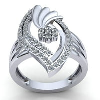 Real 0.75carat Round Cut Diamond Dame Bridal Fancy Angement prsten od prstena od punog 18k ruža, bijela