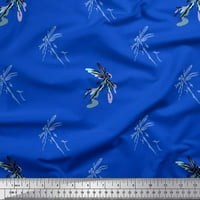 Soimoi Poly Georgette tkanina Dragonfly i tekstura Dekor tkanine Široko dvorište