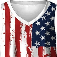 Dabuliu Ženske američke staze za zastavu Patriotske majice Labave majice bez rukava 4. jula Cami Vest