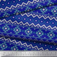 Soimoi plavi pamuk poplin tkanina geometrijska ikat ispis tkanina od dvorišta široko
