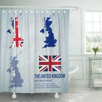 Površina Stan The Mapa Velika Britanija i unije zastava Koruška za kupatilo Zavjese za tuširanje kupatila