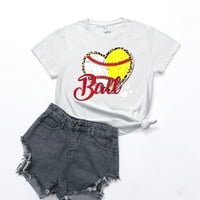 Žensko bejzbol srce majica slatka grafička ženska bejzbol srčana majica odjeća ženske majice pamučne