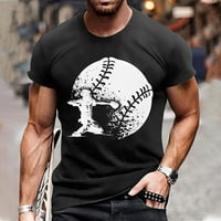 Košulje Corashan Muns, ljetni okrugli vrat kratkih rukava Vintage bejzbol slova Ispis pulover, majice