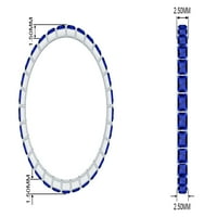 1. CT Princess Cut laboratorija stvorena plavom safirnom ženskom prstenu, 14k bijelo zlato, US 4.00