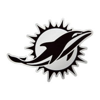 Muški antiguarni ugljen Black Miami Dolphin Metallic Logo Zaštitite puni zip hoodie