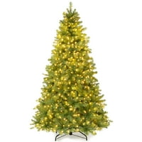 Gyma pre-lit 6 'umjetni pvc božićno stablo sa šarkama za šarkama metalni štand
