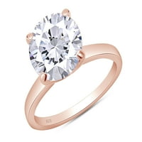 3. Arat Moissite Solitaire Angažman prsten za žene, vjenčani opseg sterling srebra sa 18K ružom pozlaćenim