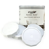 MasontOps Teški vrhovi - redovna usta zida za usta - Bijela - BPA plastični vijčani poklopci - trajni