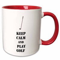 3Droza Ostanite mirni i igrajte golf sportove tema - dva tonska crvena krigla, 11 unca