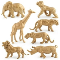 Metalne zlatne figurice za životinje, Jumbo safari zoo životinjske figure, divlje životinje iz džungle