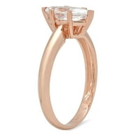CT Sjajno markiza Cleani simulirani dijamant 18k Rose Gold Solitaire prsten SZ 7.25