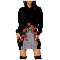 Ha11o-ween odjeća ženski dugi rukav jeseni modni vrhovi duksevi puloveri jesenska odjeća Božićni otisci