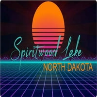 Spiritwood jezero Sjeverni Dakota Vinil Decal Stiker Retro Neon Dizajn